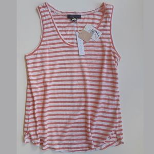 Anthro Sanctuary 100% Linen Top Orange Stripes